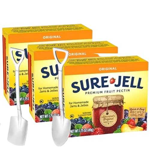 Sure-Jell Original Fruit Pectin for Canning Pack of 3 (1.75 薬局衡オンス Boxes) Classic Pectin for Homemade Jams, Jellies \u0026 Preserves Includes Candy Freezer Mini Metal Shovel Spoons (Original) - Metal Spoons