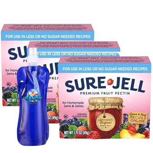 Sure-Jell Low Sugar Pectin for Canning Pack of 3 (1.75 薬局衡オンス Boxes) Fruit Pectin for Low or No Sugar Jam, Jelly \u0026 Preserves Includes Candy Freezer Collapsible Bottle (Low Sugar) - Bottle