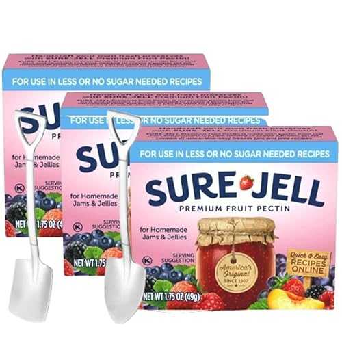 Sure-Jell Low Sugar Pectin for Canning Pack of 3 (1.75 薬局衡オンス Boxes) Fruit Pectin for Low or No Sugar Jam, Jelly \u0026 Preserves Includes Candy Freezer Metal Spoons (Low Sugar) - Metal Spoons