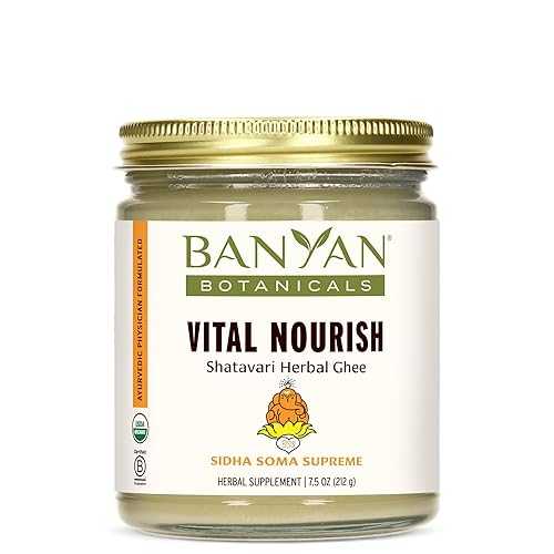 Banyan Botanicals Vital Nourish - Organic Shatavari Ghee Stress Support Formula \u0026 Female Reproductive Health Supplement Ayurvedic Adaptogen Ghee* 7.5 薬局衡オンス. Non-GMO Sustainably Sourced Grass-Fed