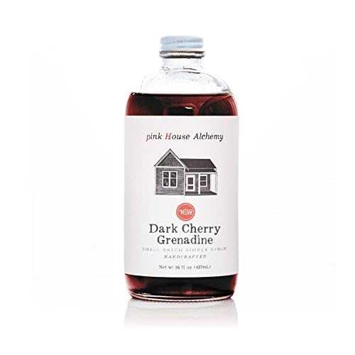 Pink House Alchemy Dark Cherry Grenadine Simple Syrup 16薬局衡オンス Bottle Handcrafted All-Natural Mixer for Coffee, Cocktails, Soda, Lemonade, Tea \u0026 Baking Small Batch (DCG 1)
