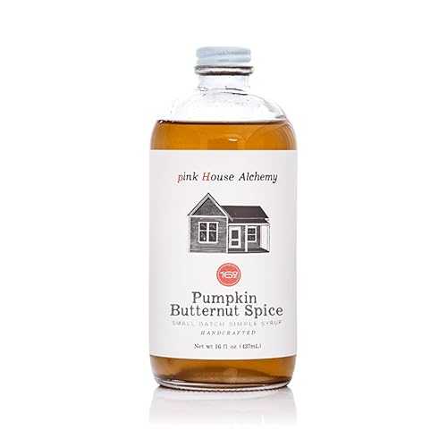 Pink House Alchemy Pumpkin Butternut Spiced Simple Syrup 16薬局衡オンス Bottle Handcrafted All-Natural Mixer for Coffee, Cocktails, Soda, Lemonade, Tea \u0026 Baking Small Batch (PBS 1)