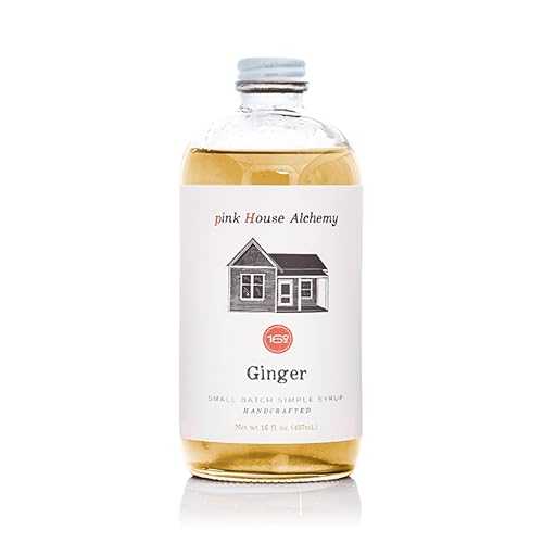 Pink House Alchemy Ginger Simple Syrup 16薬局衡オンス Bottle Handcrafted All-Natural Mixer for Coffee, Cocktails, Soda, Lemonade, Tea \u0026 Baking Small Batch (GIN1)