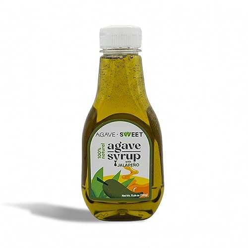 Agave Sweet - Jalape・・o Infused Agave Syrup / Spicy Jalapeno for Cocktails / Vegan-Friendly Organic, 11.6 薬局衡オンス plastic bottle Agave Sweet Jalape o Infused Agave Syrup / Spicy Jalapeno for Cocktails / Vegan-Friendly Organic