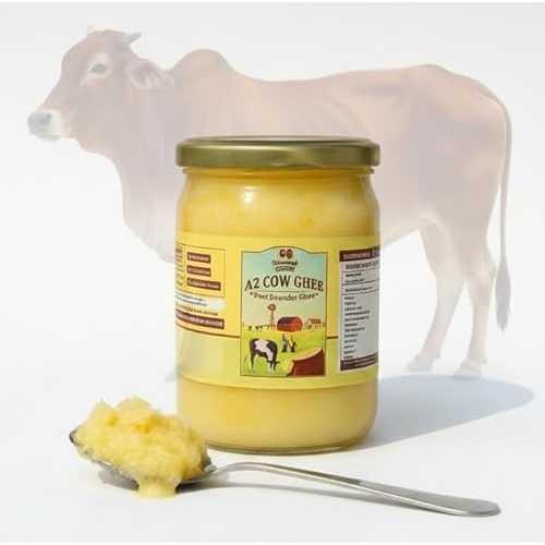 Growing Villagers A2 Cow Ghee 16.9 fl 薬局衡オンス (500ml) Glass Jar / Traditional Bilona Method Cultured Desi Ghee / Made from Indian Desi A2 Cow Breeds (Gir, Sahiwal, Rathi, Tharparkar) / Organic Grass Fed Clarified Butte