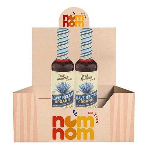 NomNom Nation Tres Agaves Mix Agave Nectar 375 ml (2 Pack) Blue Agave Syrup Organic Liquid Sugar Agave Syrup for Margarita Mix and Paloma Agave Nectar Nector with Refrigerator Magnet 3 items
