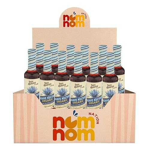 NomNom Nation Tres Agaves Mix Agave Nectar ( 12 Packs )375 ml Bottles Agave Syrup Organic Liquid Sugar Blue Agave Syrup for Margarita Mix and Paloma Agave Nectar Drink Sweetener with Refrigerator Magnet 13 items