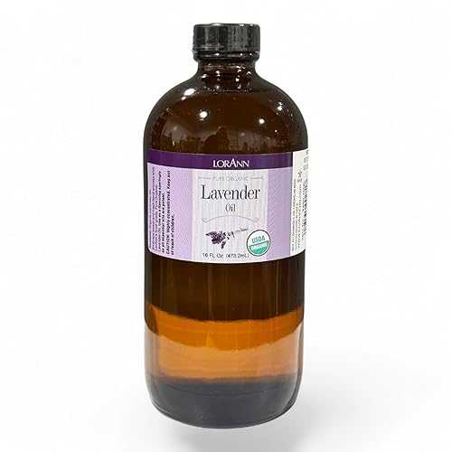 Lorann Oils Organic Lavender Oil, Super Strength Flavoring, 16 Oz, Premium Culinary Ingredient, Ideal for Baking, Infused Syrups, Cakes, Cookies, USA Made