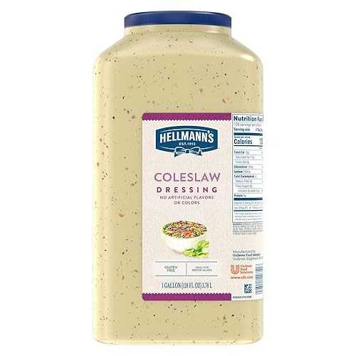 Hellmann\u0027s Coleslaw Salad Dressing Jug Gluten Free, No Artificial Flavors or Colors, 1 gallon (Pack of 1)