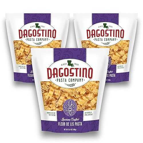 Dagostino Handmade Pasta Dagostino Handmade Fleur de Lis Shaped Pasta Louisiana Specialty Pastas Made with Durum Wheat, Fun Novelty Noodle for Mardi Gras, Tailgate Parties, Seafood Boils, Cajun Meals, or Unique New Orl