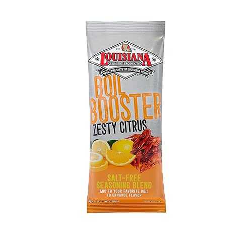 Louisiana Fish Fry Products Louisiana Fish Fry Boil Booster Salt-Free Seasoning Blend, Zesty Citrus, 7 Ounce (Pack of 12)