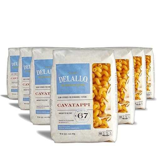 DeLallo Cavatappi Pasta, 1 Pound Bag, Spiral Shape Noodles, Made インチ Italy, Bronze Cut, Made with Only 100% Durum Wheat Semolina Flour, Kosher, Vegan, Non-GMO, (7 Pack)