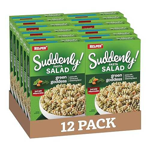 Suddenly Salad Green Goddess Pasta Salad, 7.5 Oz (12-Pack), Quick and Easy Dish, Carrots and Seasoning Blend, Just Add Mayonnaise, Dry Pasta Salad Kit
