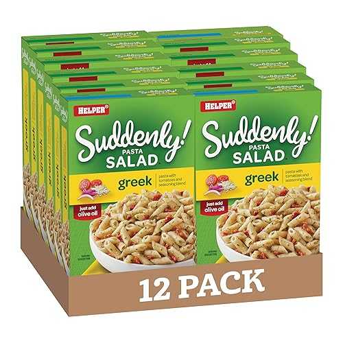 Suddenly Salad Greek Pasta Salad, 7.5 Oz (12-Pack), Quick and Easy Dish, Tomato and Seasoning Blend, Just Add Olive Oil, Dry Pasta Salad Kit
