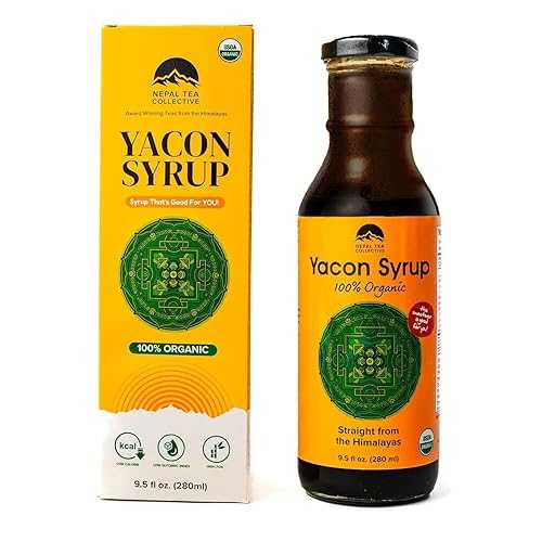 Nepal Tea Yacon Syrup 100% Organic, 9.5 Fl Oz Glass Bottle - Low Calorie, Satisfying Sweetness, Rich インチ Minerals, Low Glycemic, High インチ FOS/Prebiotic for Digestive Health