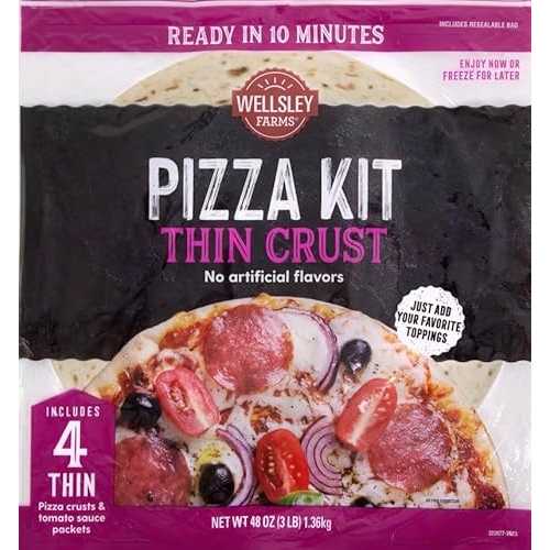 Thin Crust Pizza Kit, 4 Pack by Wellsley Farms