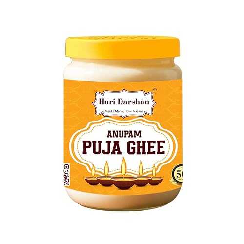 Generic Puja ghee for Daily Puja, Festivals / Puja Deepam Oil (Ghee for Pooja) Puja Ghee for Diya or lamp and Wicks or Batti / Rich インチ Aroma - 500ml Jar Pack / Non-Edible