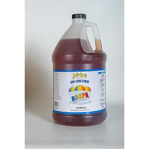 Jell-Craft Sno-Cone Syrup, Vanilla Raspa Flavor, 1 Gallon - Great for coffee flavor, frozen drinks, punch, slushie, snow cones, ice cream topping or aguas frescas