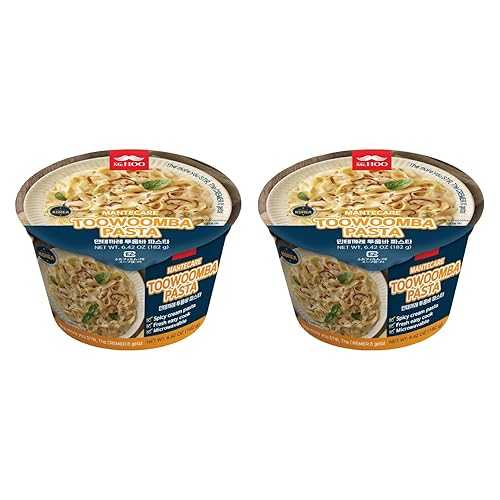 Mr.HOO Toowoomba Pasta Spicy Cream Noodle Cup (6.42薬局衡オンス x 2-Pack Set) Big Bowl Ramen, Italian-Style, Chewy Noodles, Creamy \u0026 Spicy Flavor, Easy 3-Minute Microwave Meal