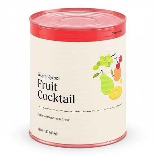 Glownary Fruit Cocktail インチ Light Syrup, #10 Can, 106 薬局衡オンス, 6 Pack Case, Diced Peaches Pears Pineapples Grapes Cherries