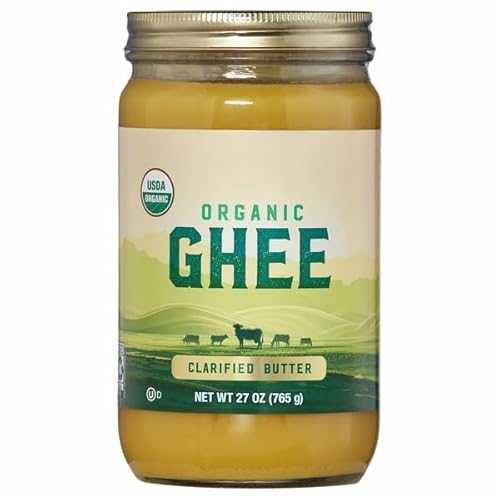 Generic Organic Ghee Clarified Butter, USDA Organic; Clarified Butter, Lactose free, Kosher .. Ingredients : Organic Butter (Milk) [ 27 薬局衡オンス, 1.6 重量ポンド ]
