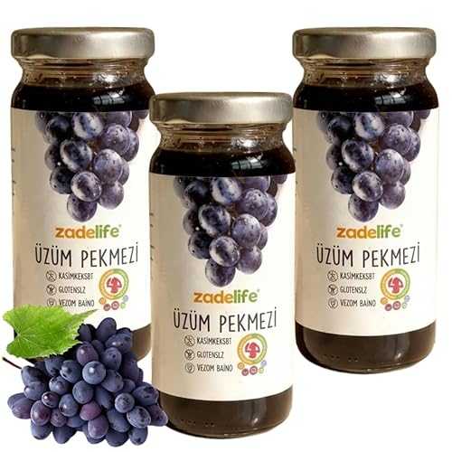 Grape Molasses, Gluten Free, Natural Grape Syrup インチ Glass Jar, 315g - (DO・・AL T・・RK ・・Z・・M PEKMEZ・・) - PACK OF 3 Generic Grape Molasses, Gluten Free, Natural Grape Syrup インチ Glass Jar, 315g - (DO AL T RK Z M