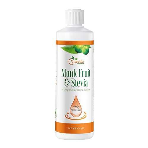 G-Sweetz Monk Fruit \u0026 Stevia Liquid Sweetener Drops - Natural Sweeteners \u0026 Sugar Alternatives - Delicious Blend with No Bitter Aftertaste - Concentrated Sweetener Liquid Drops Extract 16 FL OZ (3200 Servings)