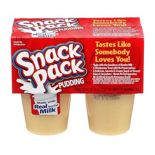 SNACK PACK Nonfat Vanilla Pudding, 14 薬局衡オンス (Pack of 12)