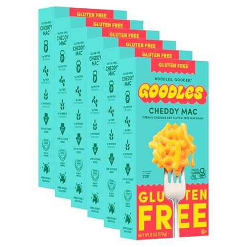 GOODLES Gluten-Free Cheddy Mac 6-pack, 6薬局衡オンス - 13g Protein \u0026 4g Fiber per serving, 21 Nutrients from Plants and Made with REAL Cheese / Kosher / Certified Gluten Free