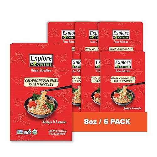 Explore Cuisine Organic Brown Rice Ramen 8 薬局衡オンス Pack of 6 - Easy to Make, Gluten Free Pasta - 48 Total Servings