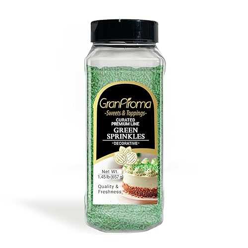 GranAroma Green Sprinkles, Decorative, Cakes \u0026 Cupcakes (23.2 Ounce)