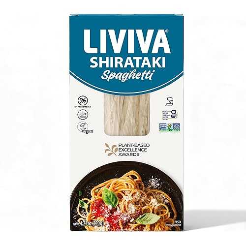 LIVIVA Dried Shirataki Plant-Based Gluten Free Trial Pk (2 Spaghetti 2 Noodles 2 Rice) Konjac Spaghetti - Taste \u0026 Cook like regular Rice Vegan, Halal, Kosher, Non-GMO, Plant-Based, Best Stir-Fry with Veggies and Pr
