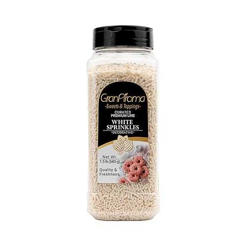 GranAroma White Soft Sprinkles, Delicious Decorative Topping, Festive and Fun Dessert Decorations (White)