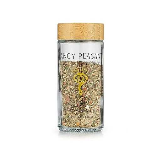 Fancy Peasant Greek Mountain Oregano Salt, Greek Seasoning Blend with Mediterranean Sea Salt \u0026 Mountain Oregano, Mediterranean Seasonings, 4薬局衡オンス