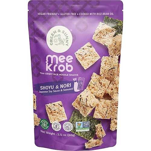 Green \u0026 Sunny Thai Crispy Rice Noodle Sancks 60g x 4bgs (Shoyu \u0026 Nori)