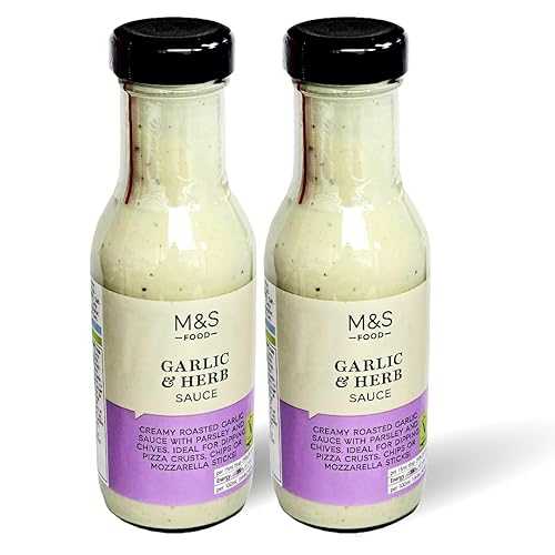 M\u0026S Food Garlic \u0026 Herb Sauce, 250ml, 2 Pack, Creamy Roasted Garlic with Parsley and Chives, From UK, In Premier Life Store Box