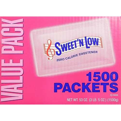 Sweet N\u0027 Low Zero Calorie Sweetener - 1500 Packets for Coffee and Tea, Granulated Sugar Packs Great for Restaurants, Coffee Shops, Offices, Schools, and More (Sold \u0026 Shipped by Brewd Coffee Service)