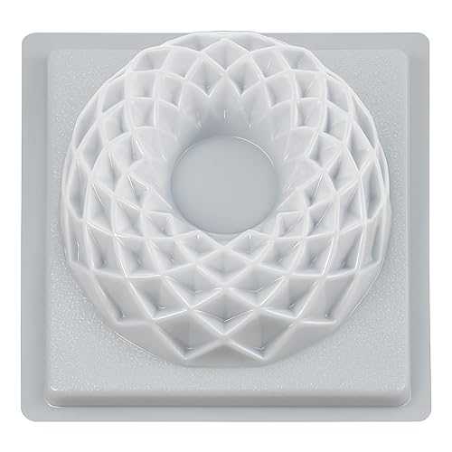Novedades Cari Diamond Ring Gelatin Mold Molde Rosca Diamante para Gelatina 2.3L Geometric Jello Mold Decorative Gelatin Dessert Mold Semi-Rigid Plastic Made インチ Mexico