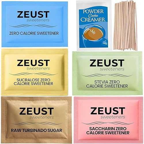 Zeust Sugar Variety \u0026 Powder Creamer Packets Gift Set for Coffee, 500 Ct Bulk Stevia, \u0026 Raw Sugar Packets for Coffee Variety of Single Serve Sweeteners \u0026 Creamers Gift Basket for Office Airbnb