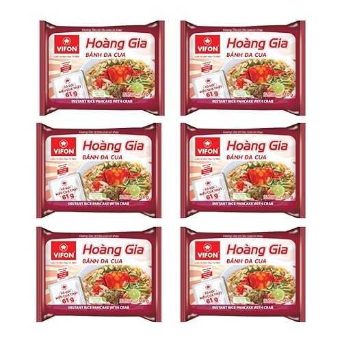 VIFON Hoang Gia Instant Brown Rice Noodles with Crab (Banh ・・a Cua) - Authentic Vietnamese Soup, Real Crab Flavor, 120g (Hoang Gia Crab Brown Rice (BUNDLES)) VIFON Hoang Gia Instant Brown Rice Noodles with Crab