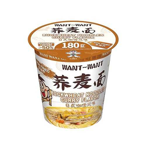 WANT WANT Buckwheat Noodles,No Fried,12 Pack,Cup noodles (Curry Flavor)