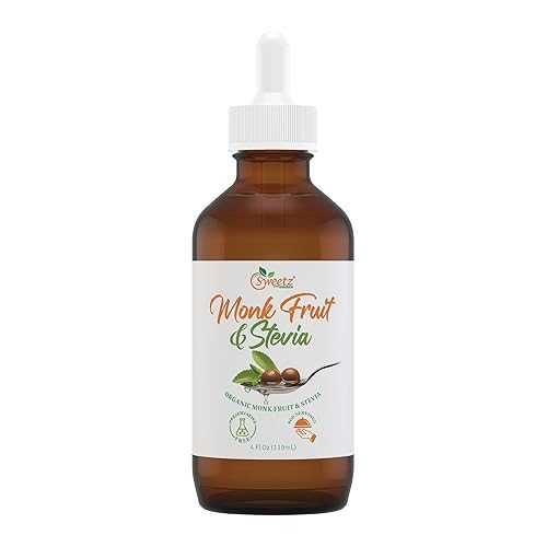 G-Sweetz Preservative-Free Liquid Monk Fruit \u0026 Stevia Drops Organic Monk Fruit \u0026 Organic Stevia Blend for Clean, Sugar-Like Sweetness 0 Calories, 0 Carbs 800 Servings 4 fl 薬局衡オンス Glass Bottle, 1 Pack
