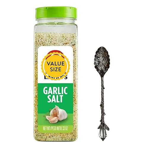 Premium Seasoning Blend Ground Garlic Salt with Parsley 33 薬局衡オンス. (Pack of 1) with Dumbass Coffee Gem Spoon (Garlic Salt) Gem Spoon