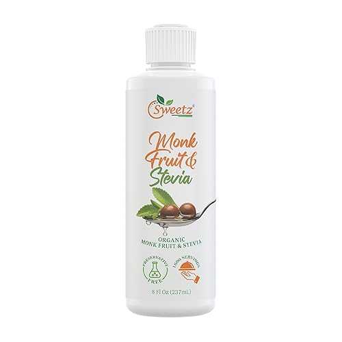 G-Sweetz Preservative-Free Liquid Monk Fruit \u0026 Stevia Drops Organic Monk Fruit \u0026 Organic Stevia Blend for a Clean, Sugar-Like Sweetness 0 Calories, 0 Carbs Total 1600 Servings 8 fl 薬局衡オンス BPA-Free Bottle (Bulk), 1 Pack