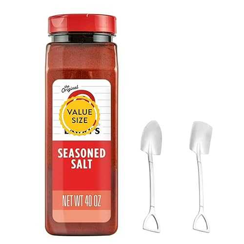 Premium Seasoning Blend Seasoned Salt, 40 薬局衡オンス. (Pack of 1) with Dumbass Coffee Mini Metal Shovel Spoons (Seasoned Salt) Shovel Spoons