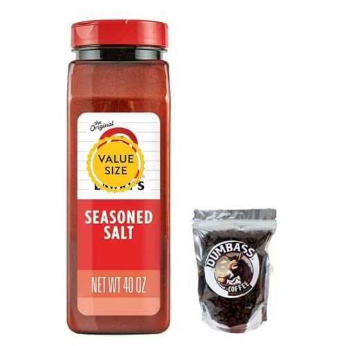 Premium Seasoning Blend Seasoned Salt, 40 薬局衡オンス. (Pack of 1) with Dumbass Coffee Whole Coffee Bean Medium/Dark 1 薬局衡オンス (Seasoned Salt) Coffee
