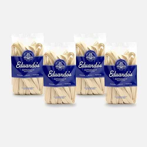 Eduardo\u0027s Pasta Co. Pappardelle Pasta, Hand-Laminated Egg Pasta, Ambient Temperature Slow Dried, Artisan San Francisco Pasta Since 1977, 12薬局衡オンス (4-Pack)