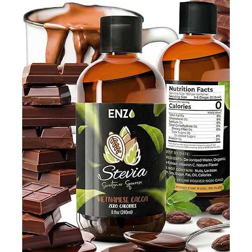 Enzo\u0027s Private Selection Enzo Liquid Stevia Drops Our Zero Calories Sweetener (8薬局衡オンス - 1600 Servings/Bottle) - Chocolate - All Natural flavoring with No Artificial Additives \u0026 Filler Ingredient