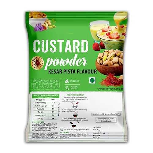 Generic JB Custard Powder / Kesar Pista Flavour / Makes Smooth \u0026 Creamy Custard / Contains Quality Ingredients / Best For Fruit Salads \u0026 Puddings / 100% Vegetarian / 75g