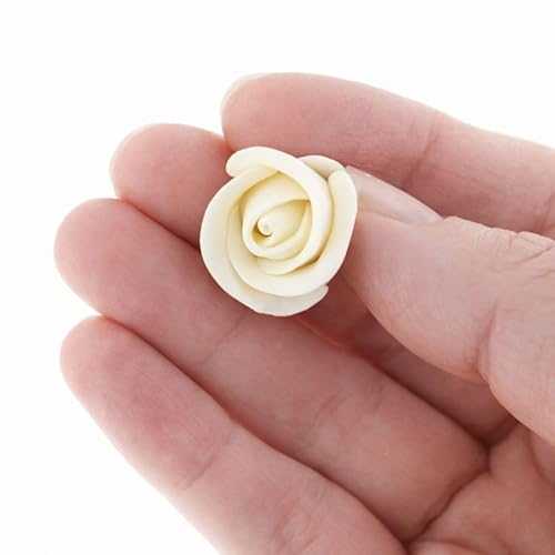Global Sugar Art Shrub Rose Sugar Cake Flowers, White, Small, 32 Count by Chef Alan Tetreault